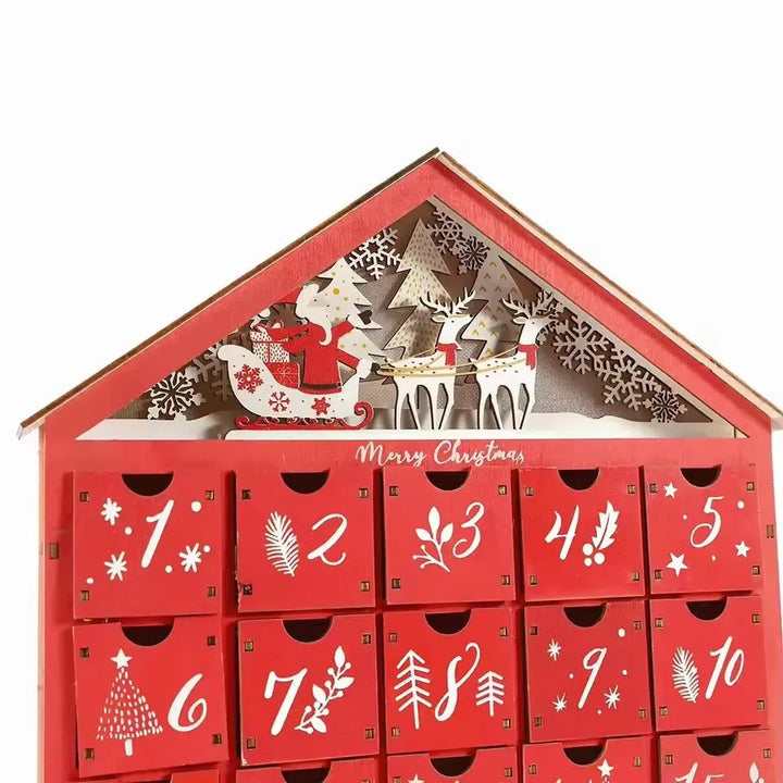 TimberGlow | Elegant Wooden Advent Calendar with Decorative Holiday Lights 3