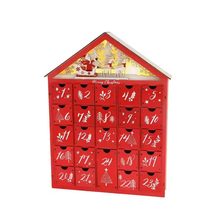TimberGlow | Elegant Wooden Advent Calendar with Decorative Holiday Lights 5