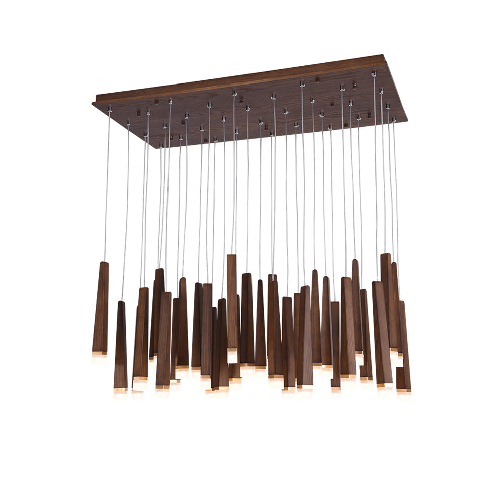 TimberGlow | Modern Elegant Wooden Dining Room Chandelier Light 10