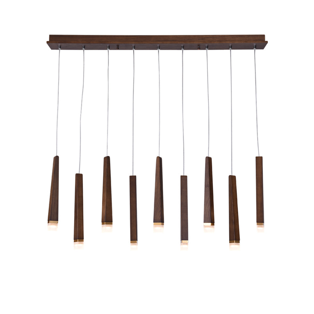 TimberGlow | Modern Elegant Wooden Dining Room Chandelier Light 11