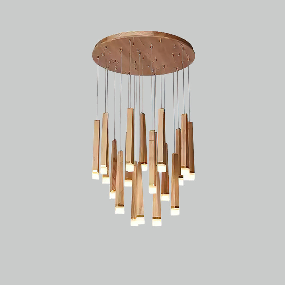 TimberGlow | Modern Elegant Wooden Dining Room Chandelier Light 14