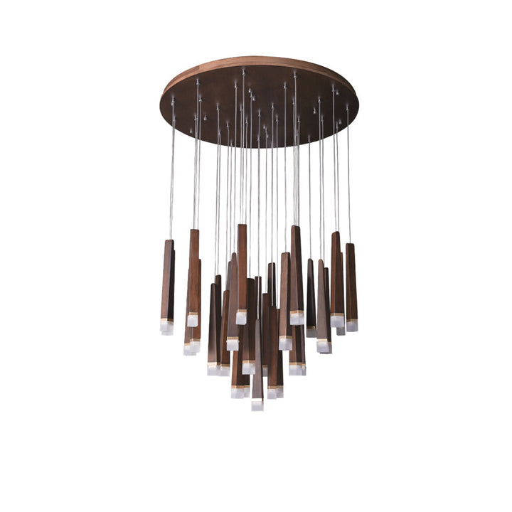 TimberGlow | Modern Elegant Wooden Dining Room Chandelier Light 20