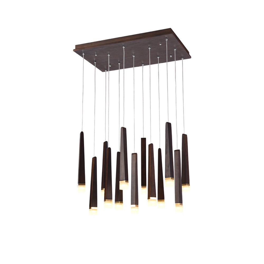 TimberGlow | Modern Elegant Wooden Dining Room Chandelier Light 21