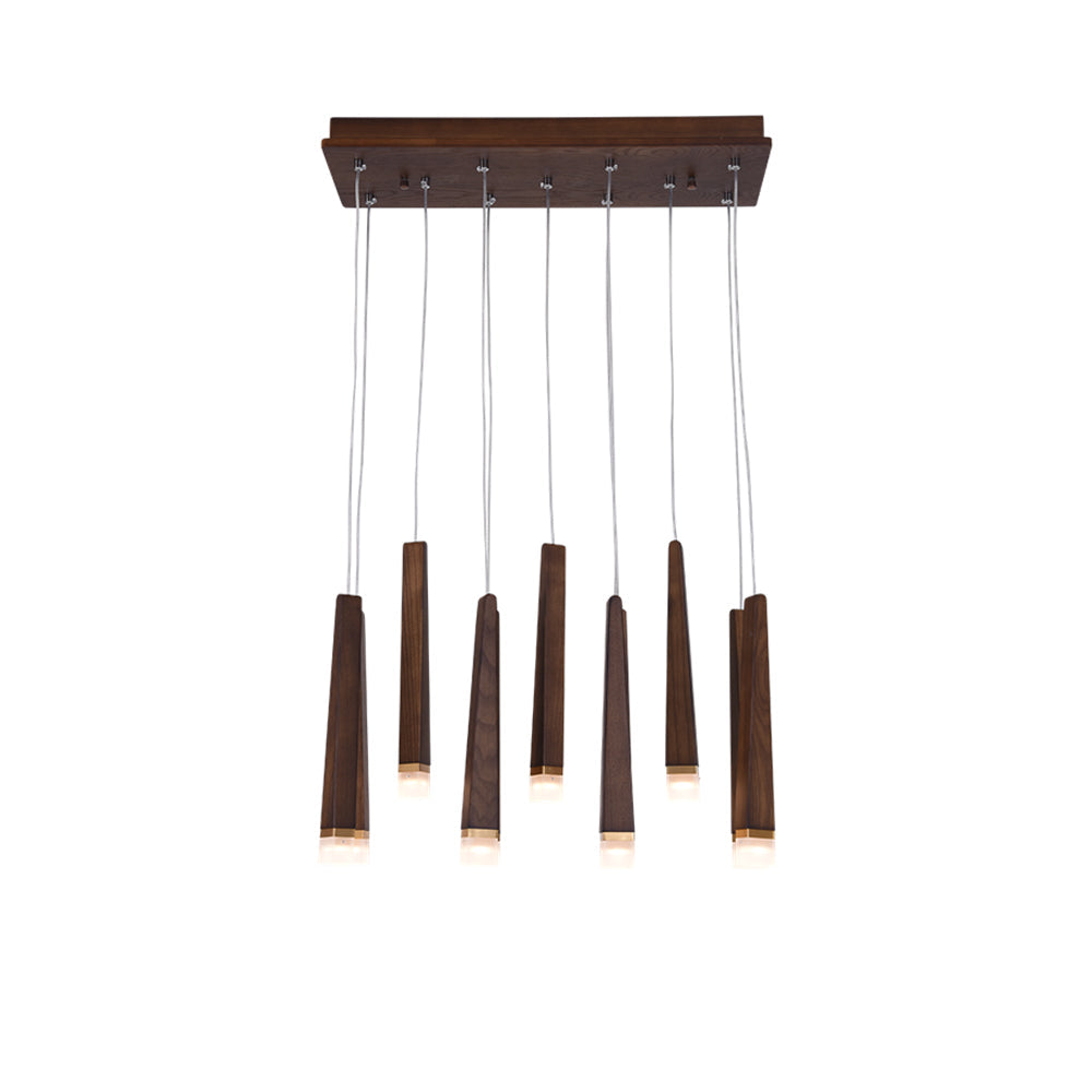 TimberGlow | Modern Elegant Wooden Dining Room Chandelier Light 27