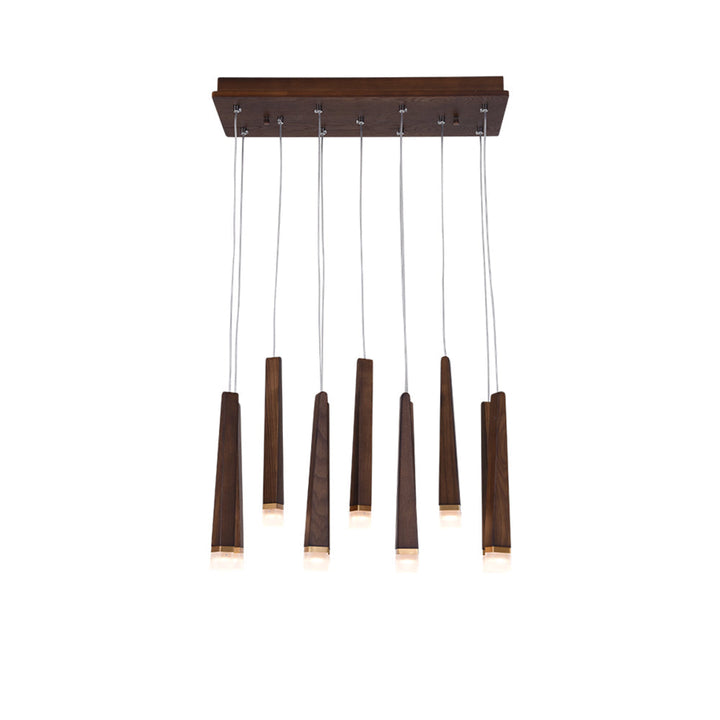 TimberGlow | Modern Elegant Wooden Dining Room Chandelier Light 27