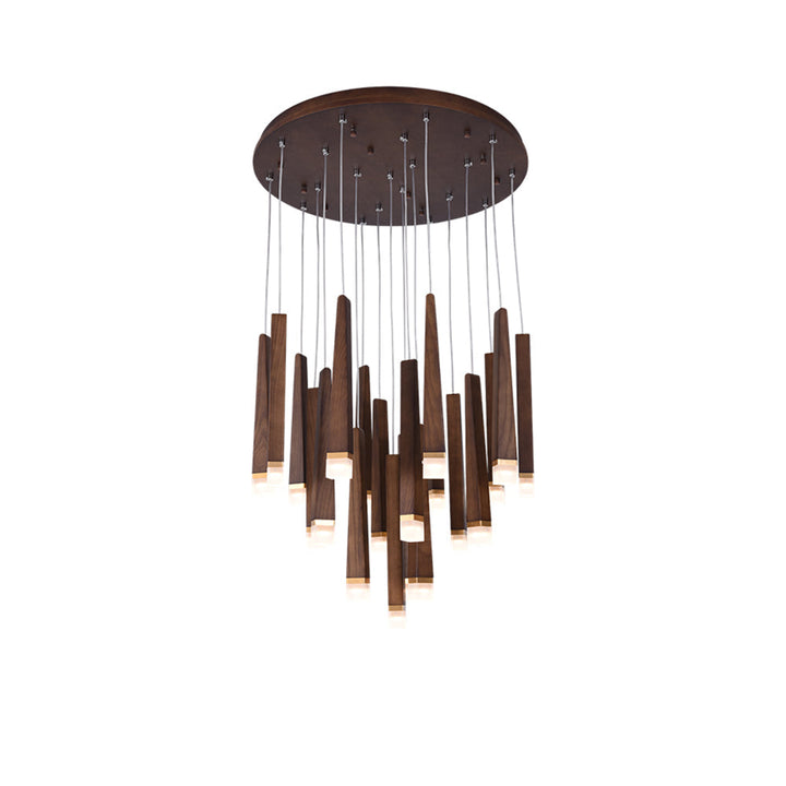 TimberGlow | Modern Elegant Wooden Dining Room Chandelier Light 29