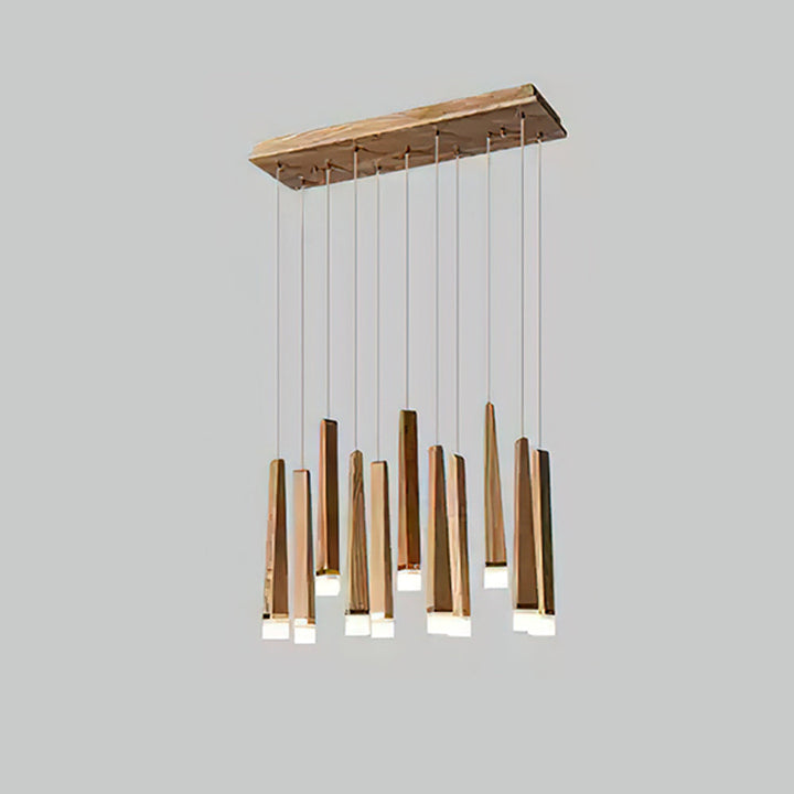 TimberGlow | Modern Elegant Wooden Dining Room Chandelier Light 30