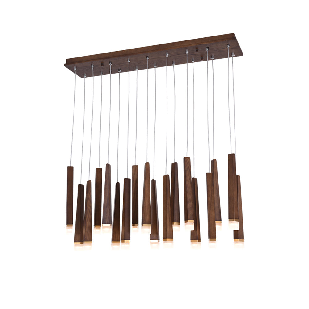 TimberGlow | Modern Elegant Wooden Dining Room Chandelier Light 31