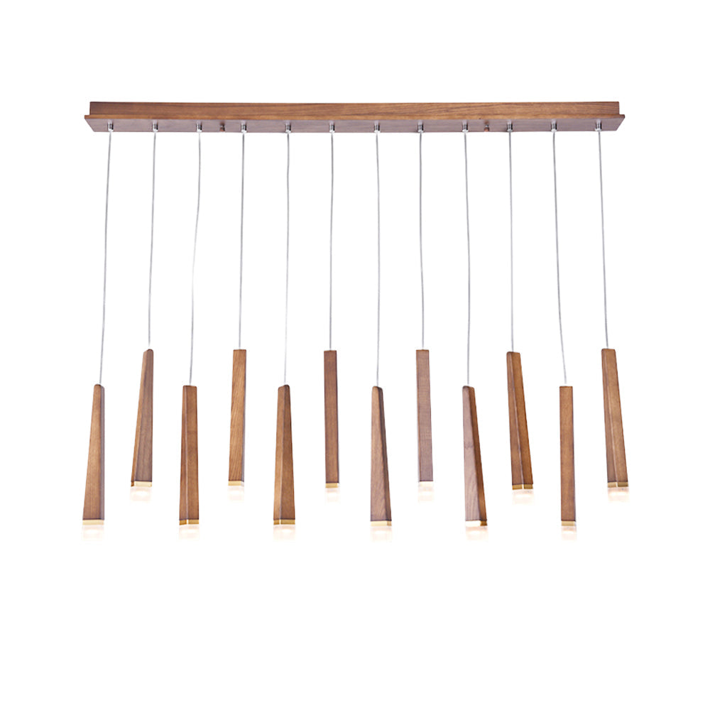 TimberGlow | Modern Elegant Wooden Dining Room Chandelier Light 35