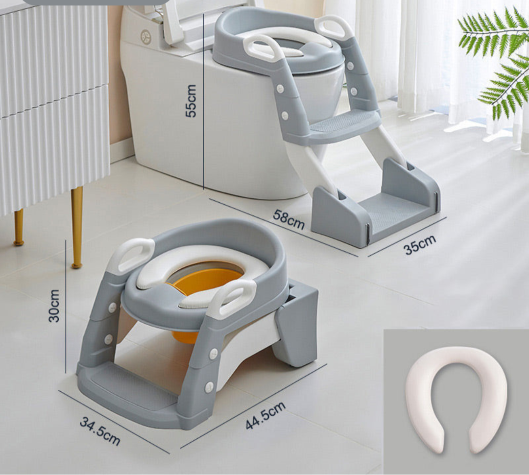 Toddler Potty Training Toilet Seat Adjustable Safe Plastic with Steps 10