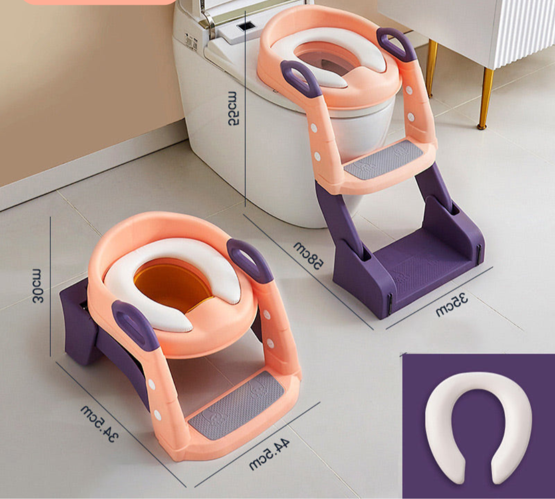 Toddler Potty Training Toilet Seat Adjustable Safe Plastic with Steps 12