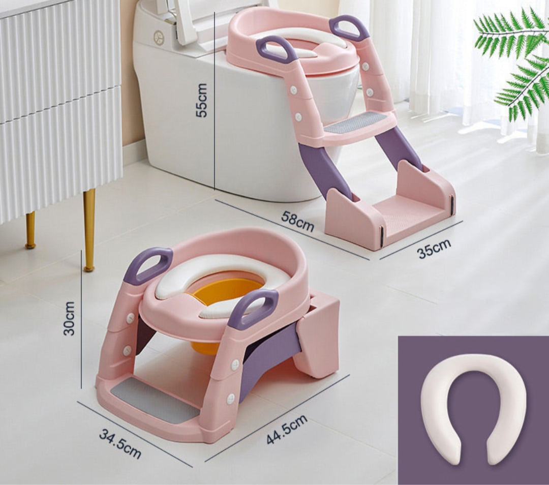 Toddler Potty Training Toilet Seat Adjustable Safe Plastic with Steps 9