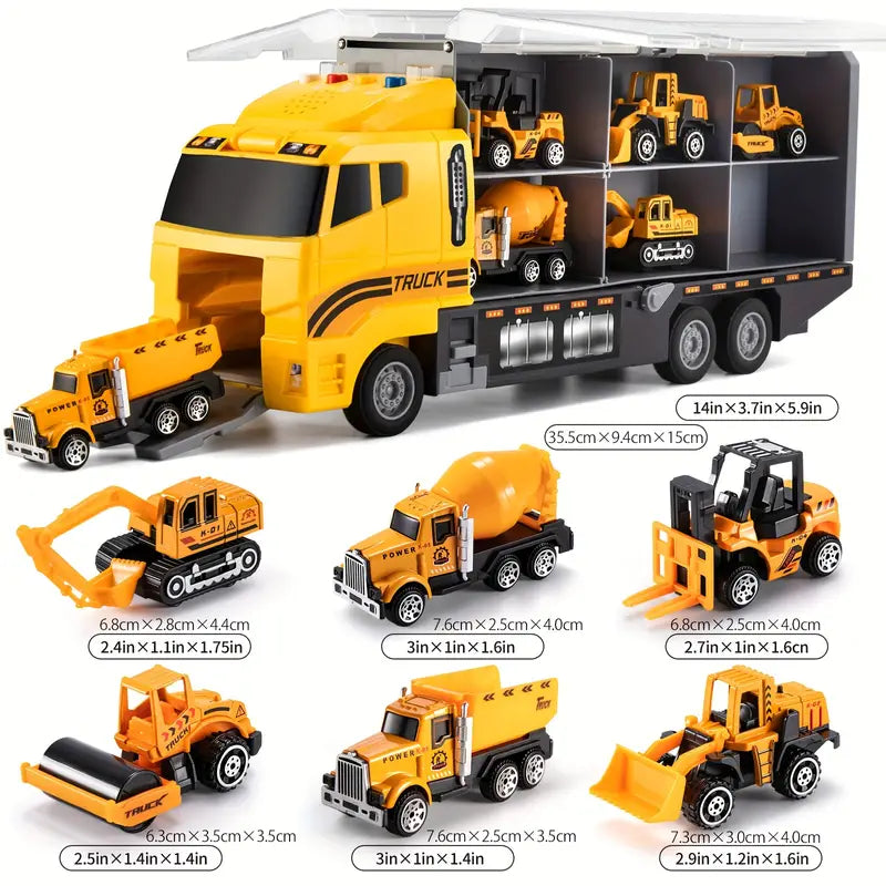 Toy Construction Vehicle Set with Carry Case 4