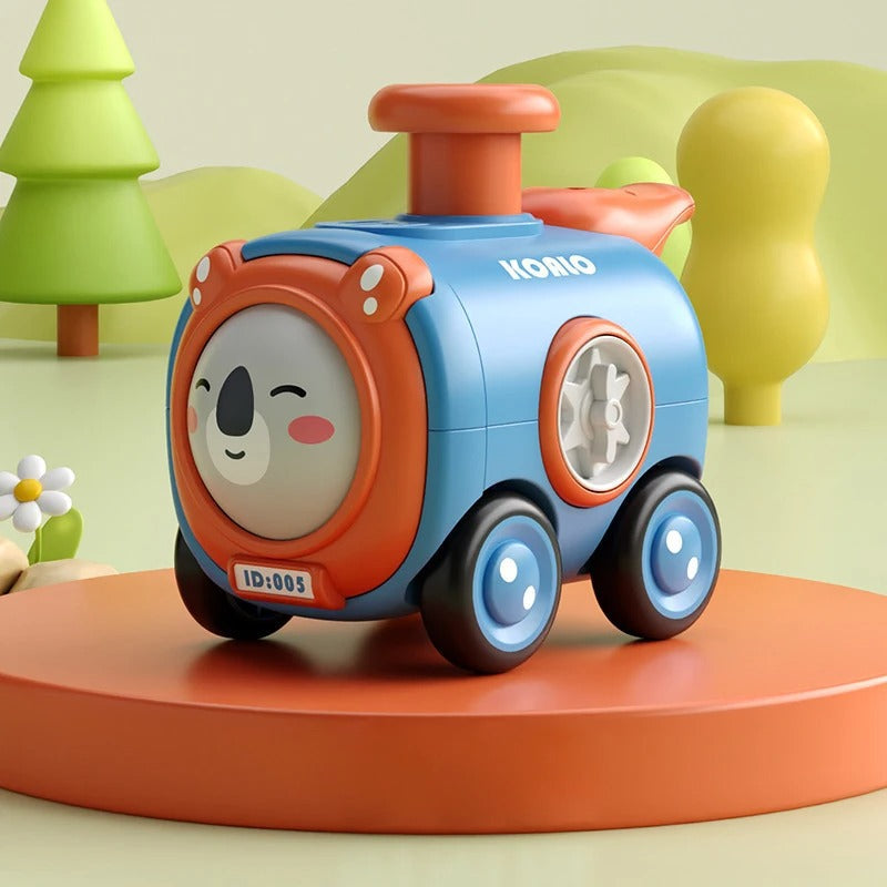 TrackMates – Animal-themed toy train with face-changing function and whistle extension 1