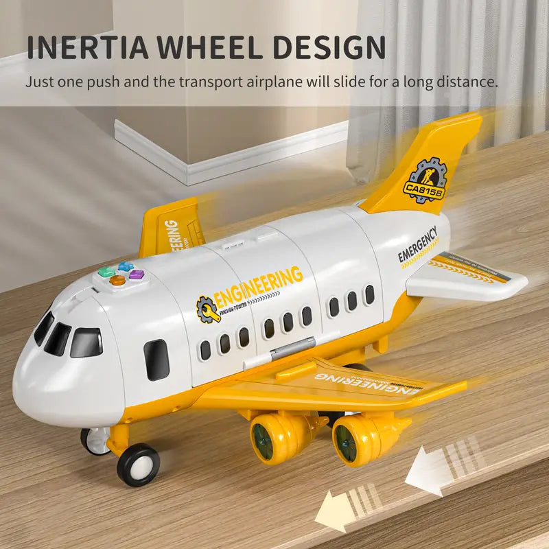 Transport aircraft with 6 diecast vehicles - light & sound toy 1
