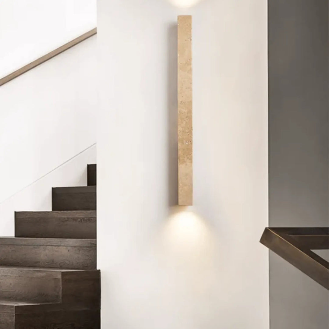 TravertineGlow | Elegant Minimalist Natural Stone Wall Sconce Light 7