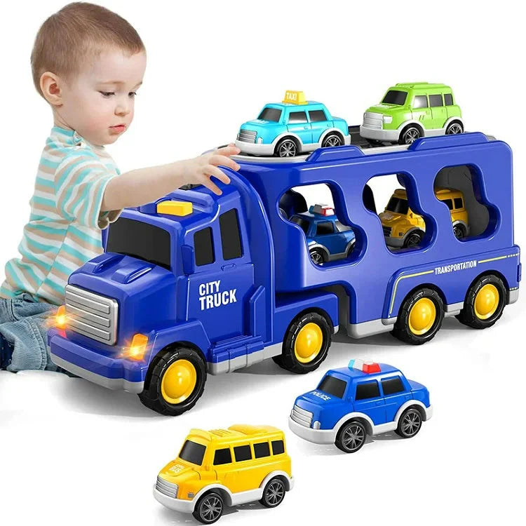 TruckTrail – Transport Toy Set with Lights and Sound Effects 1