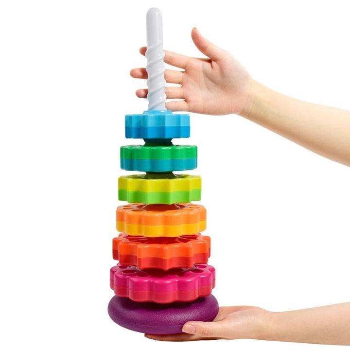 TumbleTwirls – Rotating Disc Stacking Tower with Spinning Action for Toddlers 0