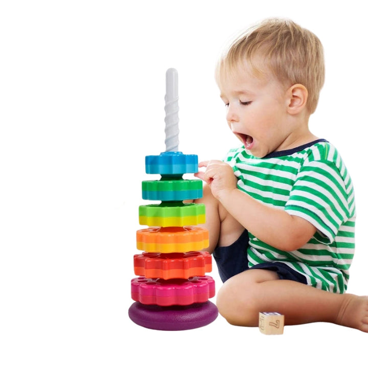 TumbleTwirls – Rotating Disc Stacking Tower with Spinning Action for Toddlers 1