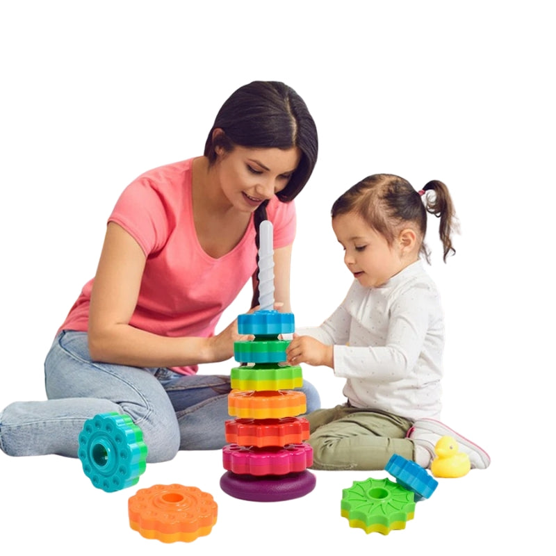 TumbleTwirls – Rotating Disc Stacking Tower with Spinning Action for Toddlers 3