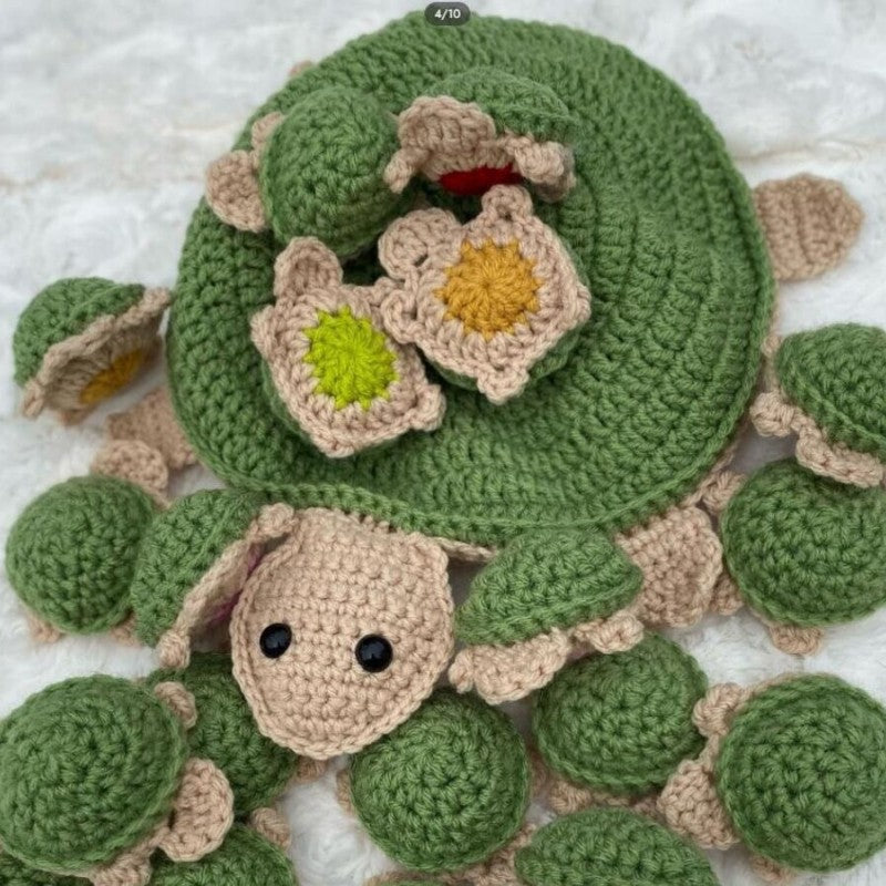 Turtle crochet memory game - train your memory - crocheted turtle 1