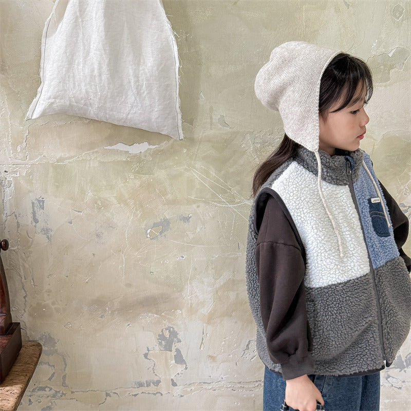 Unisex Bodywarmer Gilet Soft Sherpa Fleece Denim Details for Kids 0-6 Years 2
