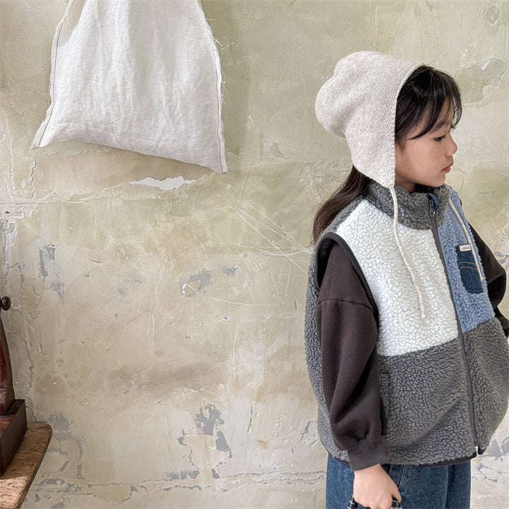 Unisex Bodywarmer Gilet Soft Sherpa Fleece Denim Details for Kids 0-6 Years 2