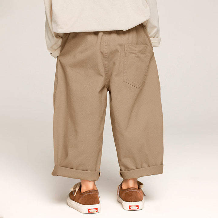 **Title:** Unisex Kids Pants - Relaxed Fit 100% Cotton - Khaki/Gray

**Handle:** unisex-kids-pants-relaxed-fit-100-cotton-khaki-gray

**Description:** Check out these super comfy unisex kids' pants! Made from 100% cotton, they come in a chill relaxed fit and are perfect for everyday adventures. Choose between stylish khaki and classic gray. Your little ones will love the comfort!

**Variants:** 
- Size 2 - Khaki
- Size 2 - Gray