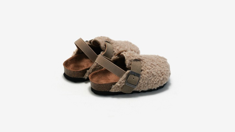 Unisex Slip-On Sheepskin Beige/Brown Comfortable for Kids Size 20-34 4