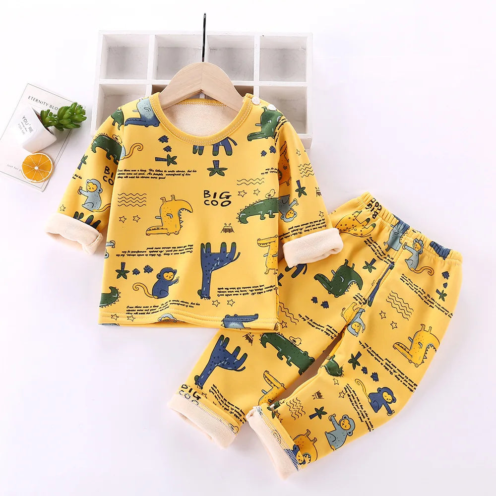 Unisex Kinder Pyjama Fleece Warm Zacht Katoen-Polyester Cartoon 2