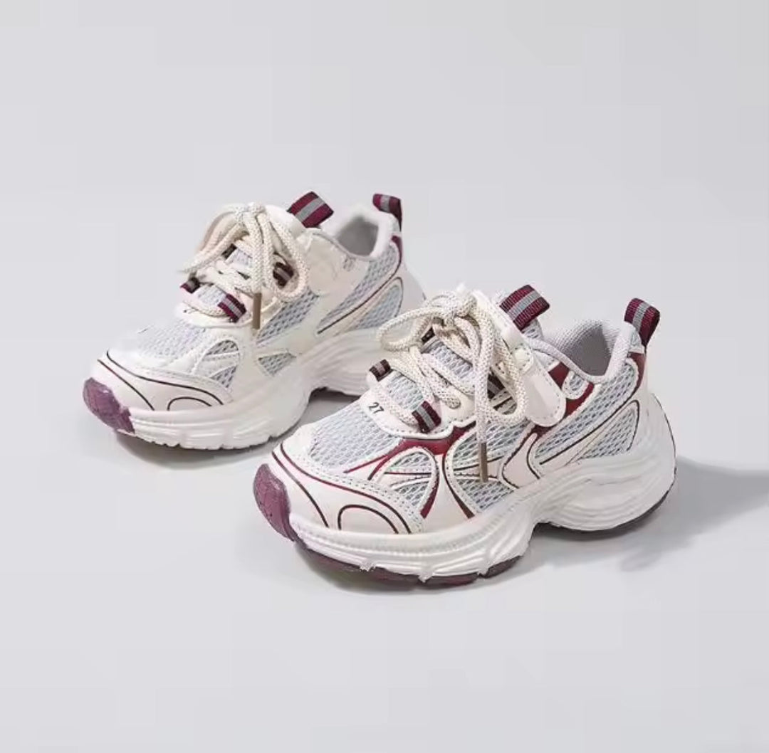 Unisex Kindersneakers Slip-on Ademend Lichtgewicht Bordeaux Maat 26-33 0