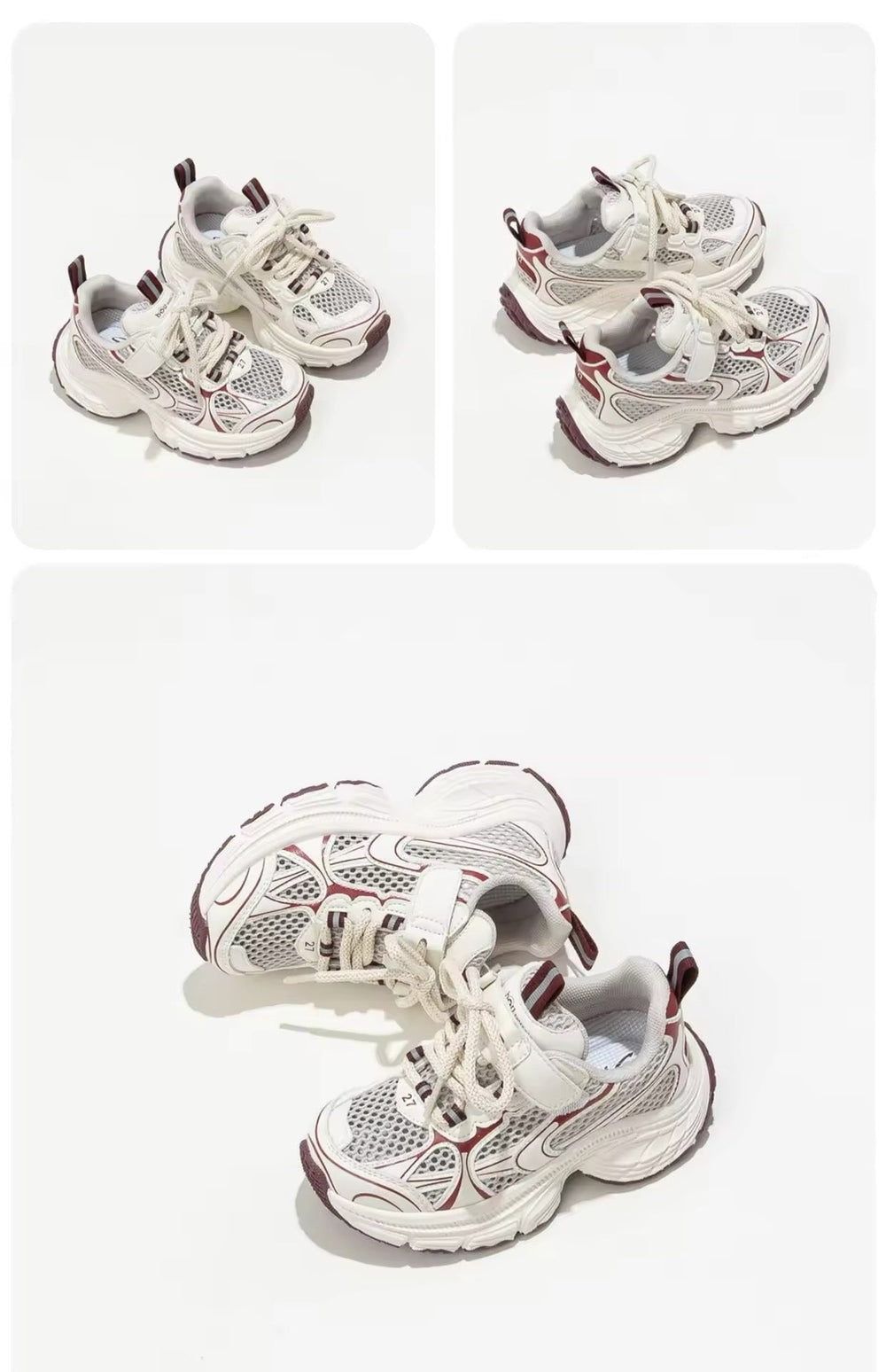Unisex Kindersneakers Zwart-Wit Ademend Lichtgewicht Slip-On Maat 26-33 1