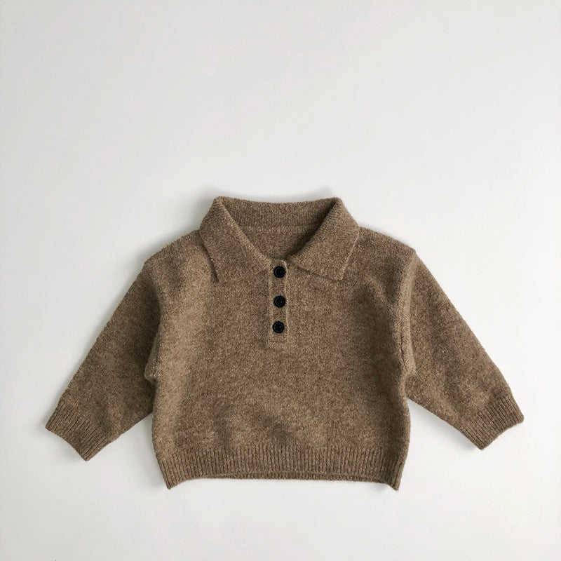 Unisex Long Sleeve Polo Shirt Warm Cotton Blend Kids 1-7 Years 0