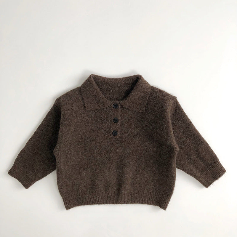Unisex Long Sleeve Polo Shirt Warm Cotton Blend Kids 1-7 Years 3