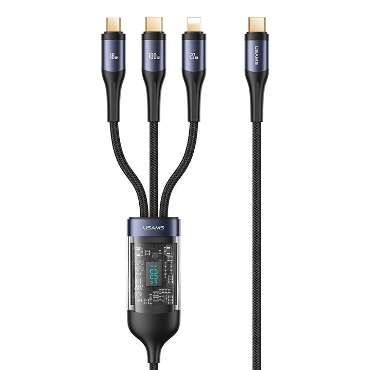 Universal 3-in-1 Fast Charging Cable with Digital Display – 66W Power for All Devices 5
