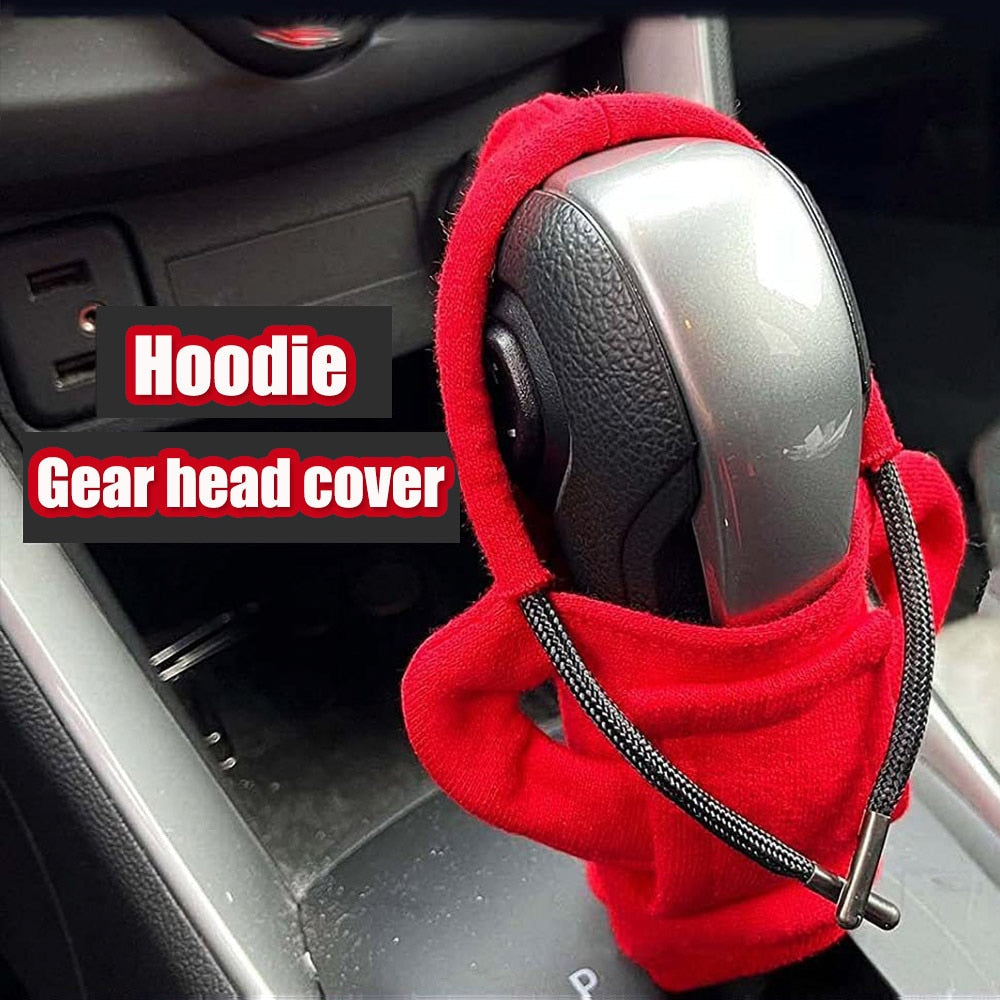 Universal Gear Knob Cover | Stylish Fleece Hoodie Design for Vehicle Interior Enhancement 1