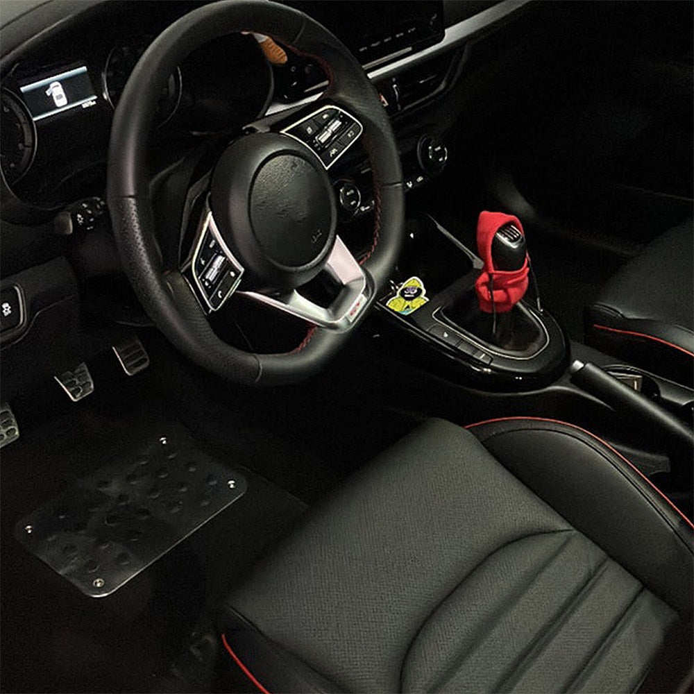 Universal Gear Knob Cover | Stylish Fleece Hoodie Design for Vehicle Interior Enhancement 3