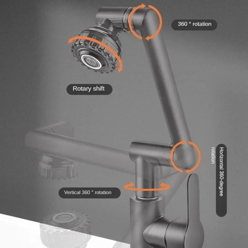 Universal Rotating Arm Faucet with Splash-Proof Design – Versatile Kitchen and Bathroom Tap for Maximum Convenience 1