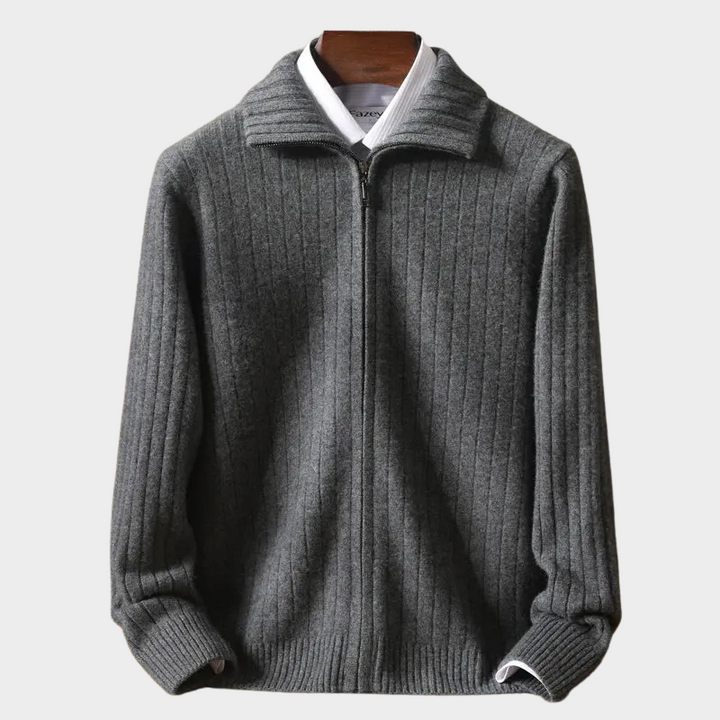 Luxury Cashmere Stripe Design Cardigan