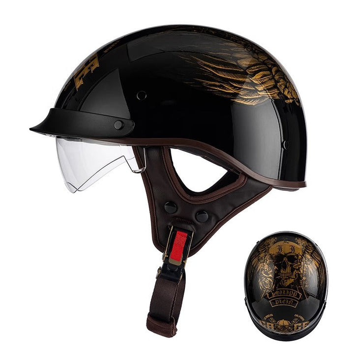 UrbanCruiser Half Helmet – Features an Integrated Visor, Quick Release Buckle, and Removable Liner for Comfortable Half Shell Motorcycle Riding in the City. 0