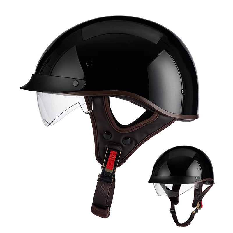UrbanCruiser Half Helmet – Features an Integrated Visor, Quick Release Buckle, and Removable Liner for Comfortable Half Shell Motorcycle Riding in the City. 5