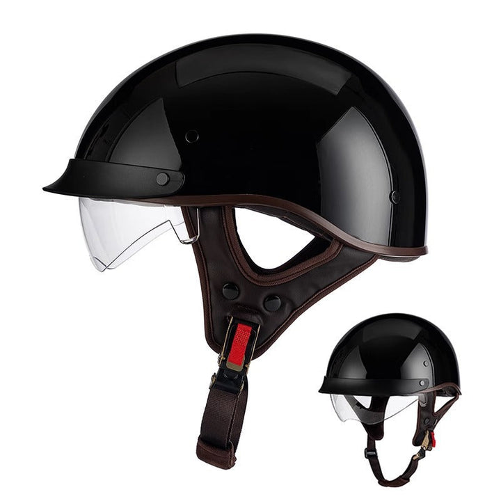 UrbanCruiser Half Helmet – Features an Integrated Visor, Quick Release Buckle, and Removable Liner for Comfortable Half Shell Motorcycle Riding in the City. 5