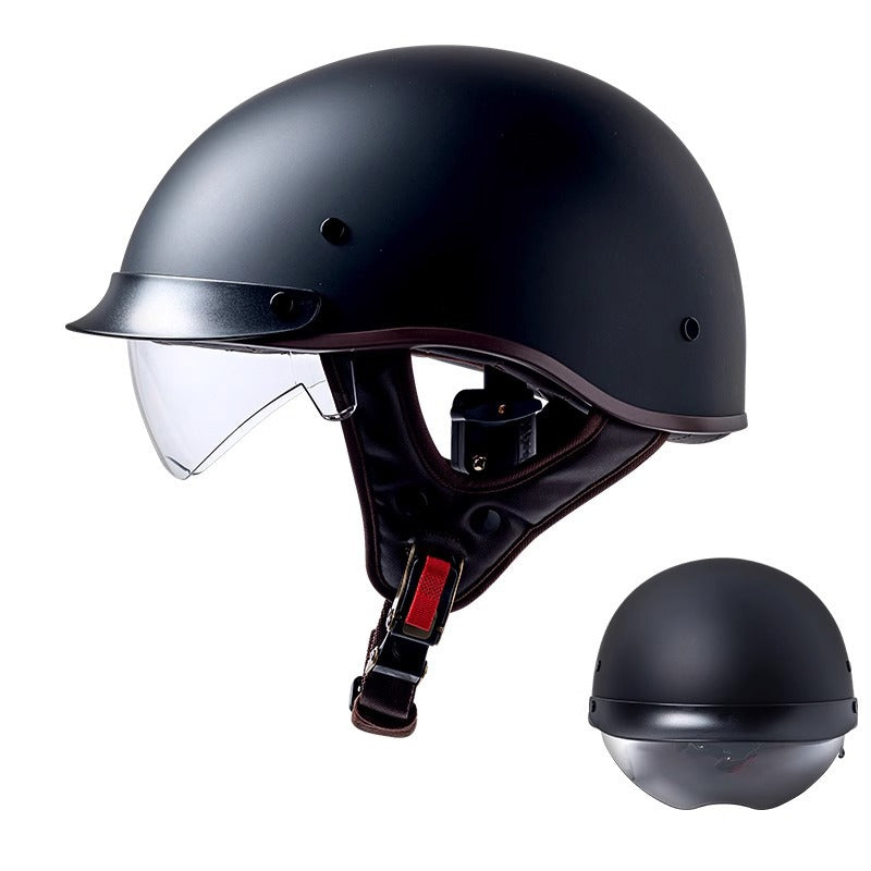 UrbanCruiser Half Helmet – Features an Integrated Visor, Quick Release Buckle, and Removable Liner for Comfortable Half Shell Motorcycle Riding in the City. 6