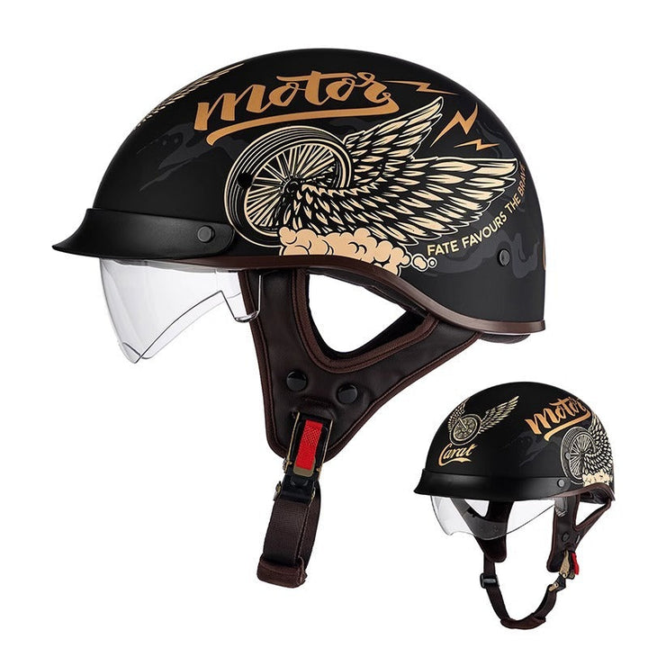 UrbanCruiser Half Helmet – Features an Integrated Visor, Quick Release Buckle, and Removable Liner for Comfortable Half Shell Motorcycle Riding in the City. 8