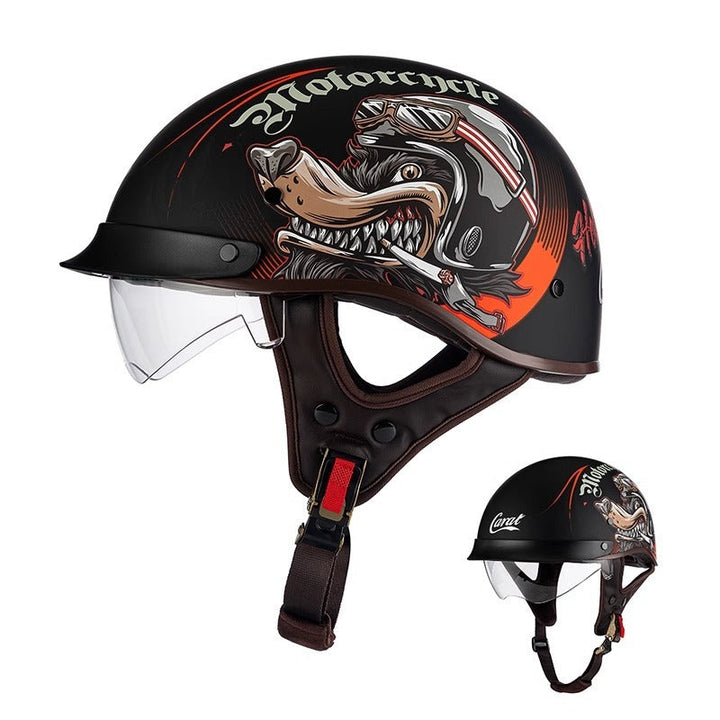 UrbanCruiser Half Helmet – Features an Integrated Visor, Quick Release Buckle, and Removable Liner for Comfortable Half Shell Motorcycle Riding in the City. 9