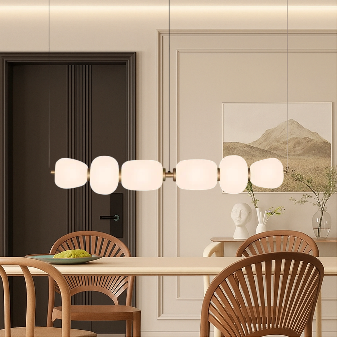 Vareli | Minimalist Bar Pendant Light in White Glass 1