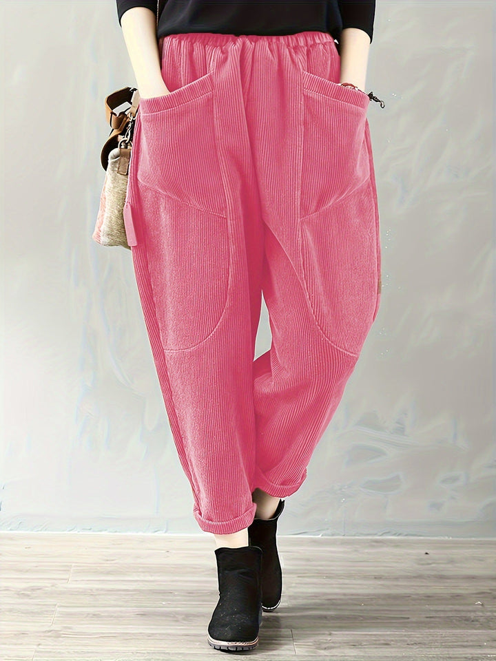 VelvetEase | Comfortable Stylish Women's Loose Fit Corduroy Trousers 0