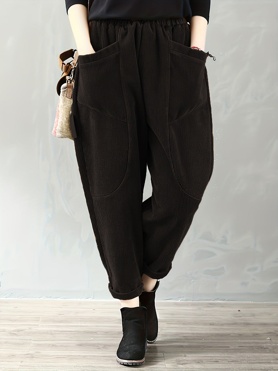 VelvetEase | Comfortable Stylish Women's Loose Fit Corduroy Trousers 1