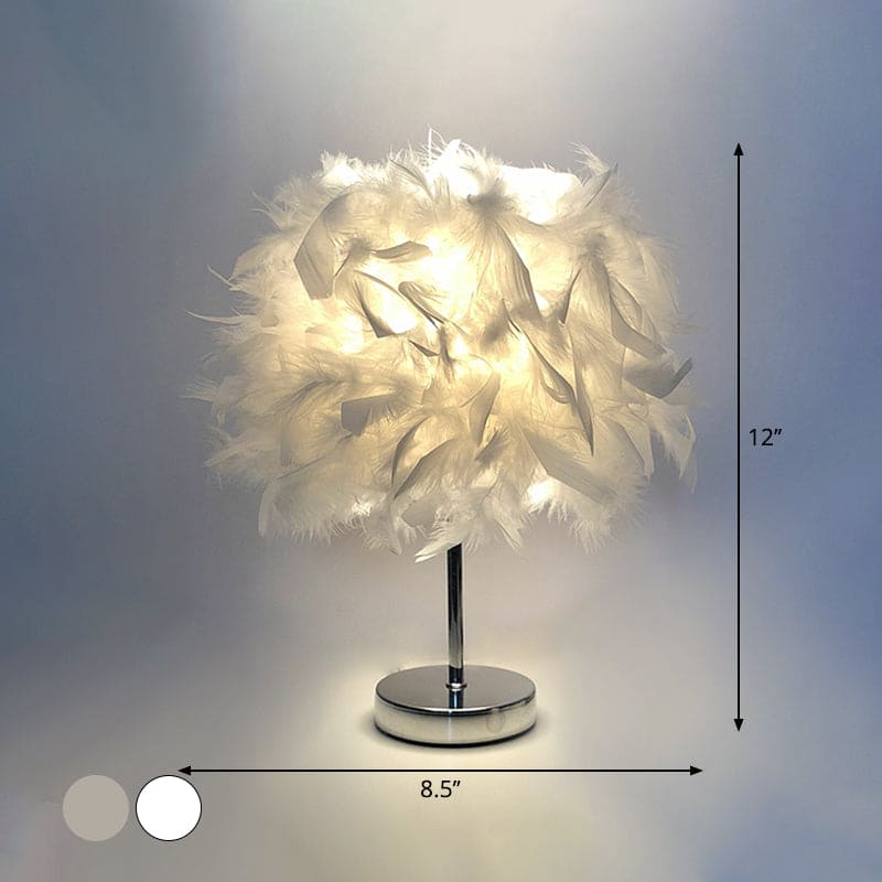 VelvetGlow - Feather Globe Accent Lamp 2