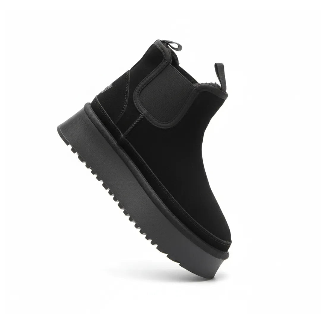 VelvetStep | Cozy Chic Suede Black Ankle Boots for Women 4